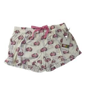 NWT PJ Salvage XS Pink Crabs Summer Ruffle Soft Modal Lounge Shorts #6118